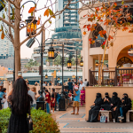 Centro comercial e bancas de compras no Dubai